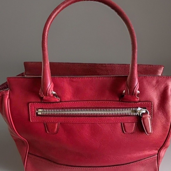 Coach Red Leather City Tote Bag – Classic Style - Picture 7 of 10